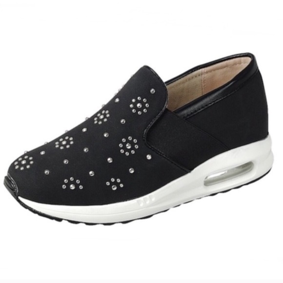 Damon Sky Shoes - NWT! Black w/ Silver Stud Details Slip-On Sneaker